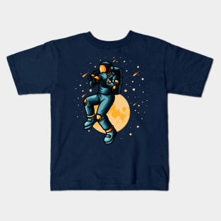 Astronaut Monitor In Space Kids T-Shirt